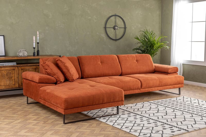 Kitimat Chaiselongsofa 3-personers - Orange - Møbler - Sofaer - Sofa med chaiselong - 3 personers sofa med chaiselong