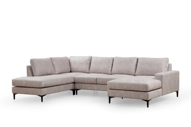 Svanabyn Sofa med Divan og Chaiselong 4-personers, Beige