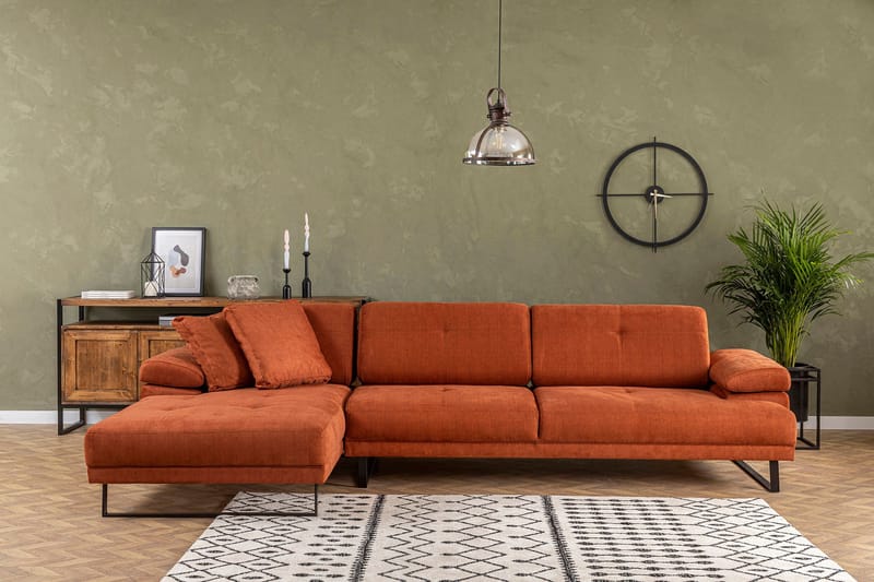 Kitimat Chaiselongsofa 3-personers - Orange - Møbler - Sofaer - Sofa med chaiselong - 3 personers sofa med chaiselong