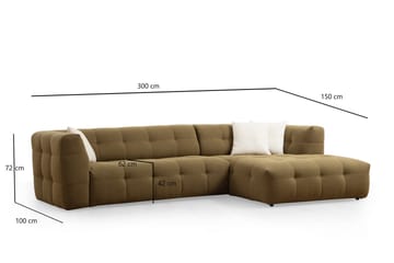 Octavian Sofa med Chaiselong 5-personers - Mørkbeige - Møbler - Sofaer - Sofa med chaiselong