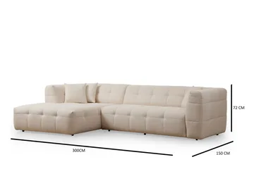 Octavian Sofa med Chaiselong 5-personers - Beige - Møbler - Sofaer - Sofa med chaiselong