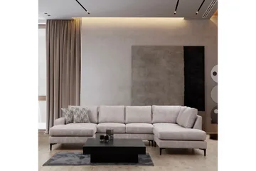 Svanabyn Sofa med Divan og Chaiselong 4-personers - Beige - Møbler - Sofaer - U Sofa
