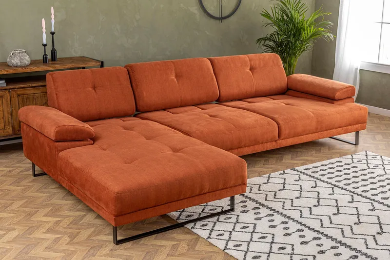 Kitimat Chaiselongsofa 3-personers - Orange - Møbler - Sofaer - Sofa med chaiselong - 3 personers sofa med chaiselong
