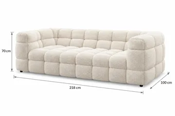 Elise boblet 3-personers sofa - Beige - Møbler - Sofaer - 3 personers sofa