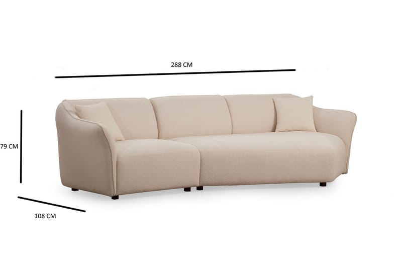 Damor Buet Sofa 3-personers - Beige - Møbler - Sofaer - 3 personers sofa
