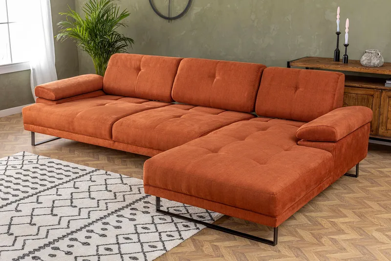 Kitimat Chaiselongsofa 3-personers - Orange - Møbler - Sofaer - Sofa med chaiselong - 3 personers sofa med chaiselong