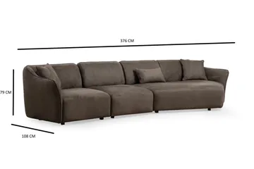 Damor Buet Sofa 4-personers - Brun - Møbler - Sofaer - 4 personers sofa