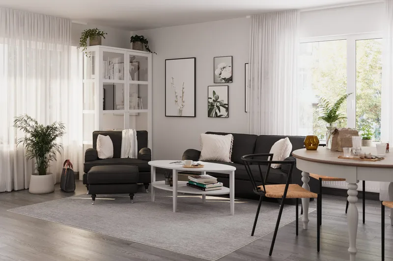 Howard Classic 2-personers Svunget Stofsofa - Mørkegrå - Møbler - Sofaer - 2 personers sofa