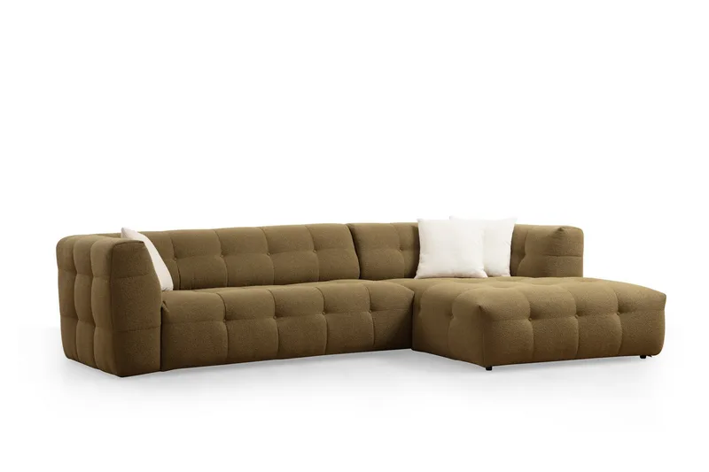 Octavian Sofa med Chaiselong 5-personers, Mørkbeige