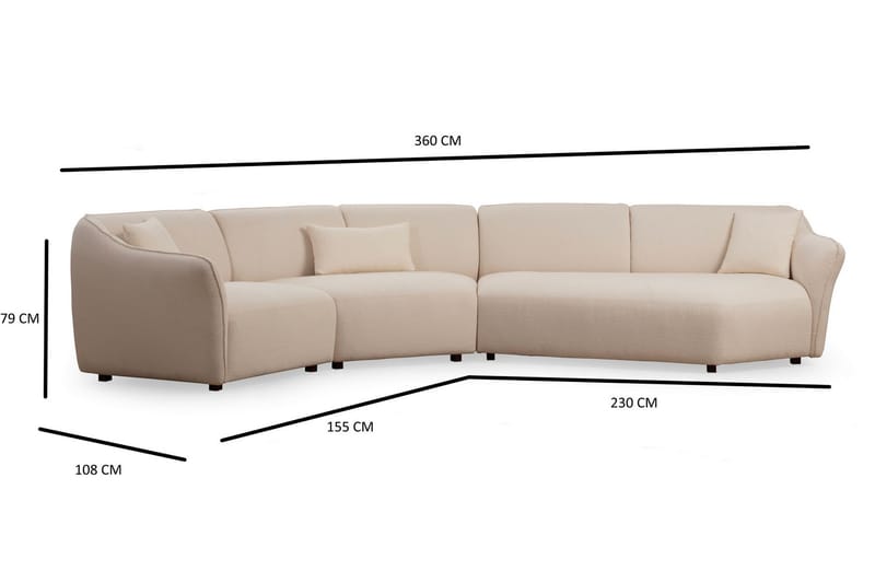 Damor Buet Sofa 4-personers - Beige - Møbler - Sofaer - 4 personers sofa