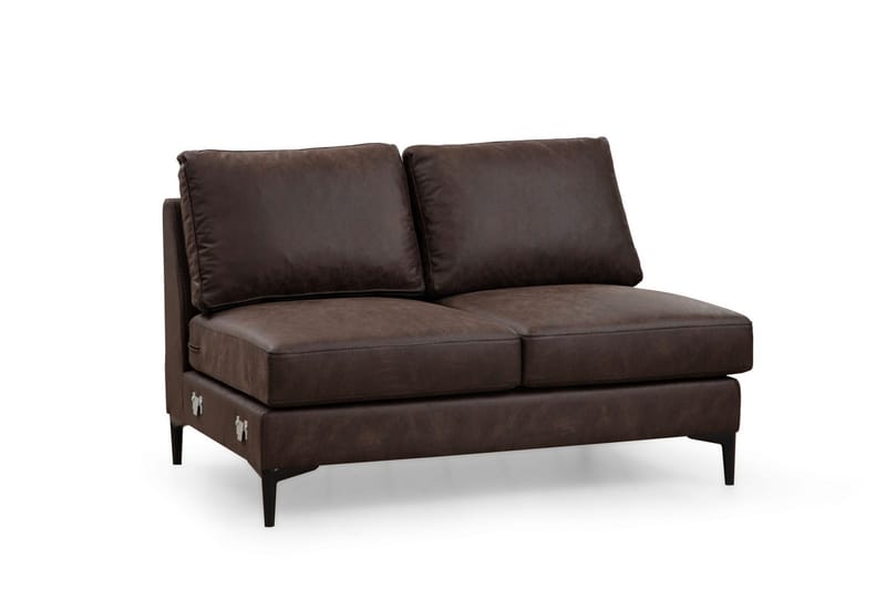 Svanabyn Sofa med Divan og Chaiselong 4-personers - Mørkebrun - Møbler - Sofaer - U Sofa