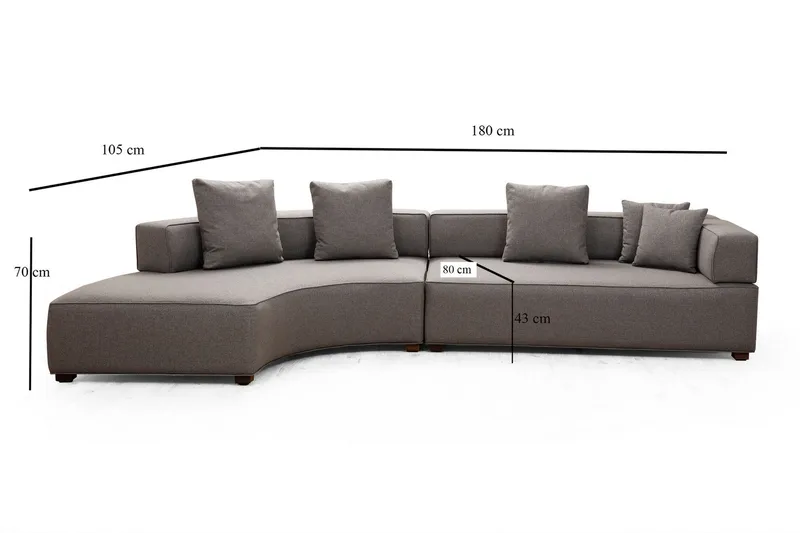 Lasalle Chaiselongsofa 3-personers - Grå - Møbler - Sofaer - Hjørnesofa