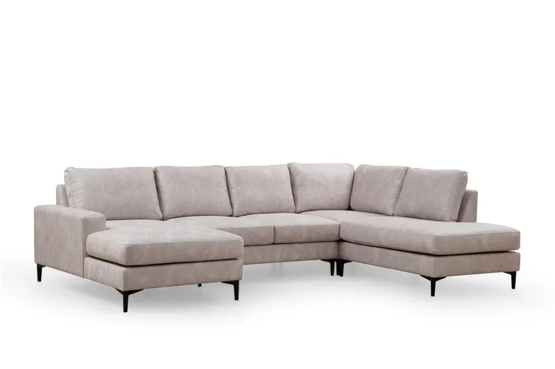 Svanabyn Sofa med Divan og Chaiselong 4-personers, Beige