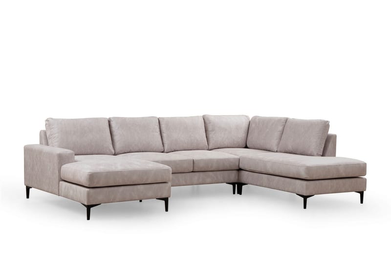 Svanabyn Sofa med Divan og Chaiselong 4-personers, Beige