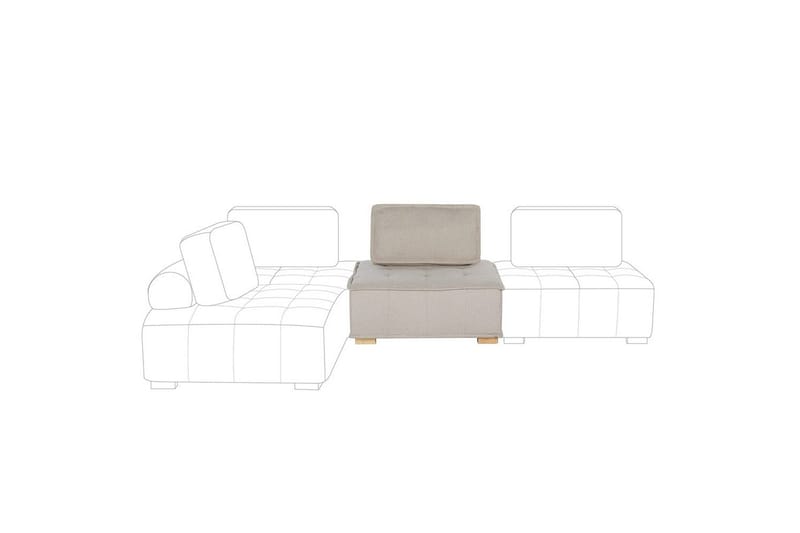 1-sitssoffa Beliani Tibro Beige, ljust trä Beige||Light colored wood - Møbler - Sofaer - Modulsofaer - Midtermodul