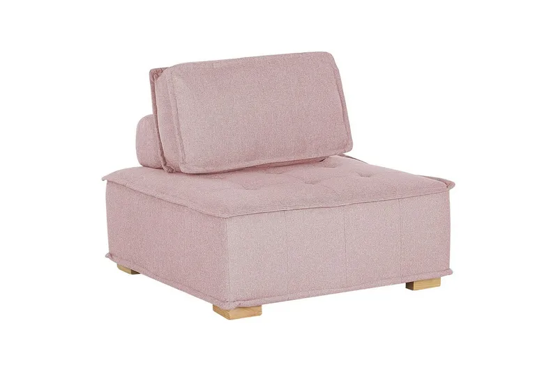 1-sitssoffa Beliani Tibro Beige, ljust trä Blush Pink||Light colored wood - Møbler - Sofaer - Modulsofaer - Midtermodul