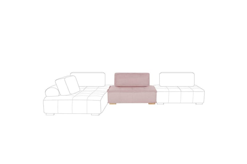 1-sitssoffa Beliani Tibro Beige, ljust trä Blush Pink||Light colored wood - Møbler - Sofaer - Modulsofaer - Midtermodul