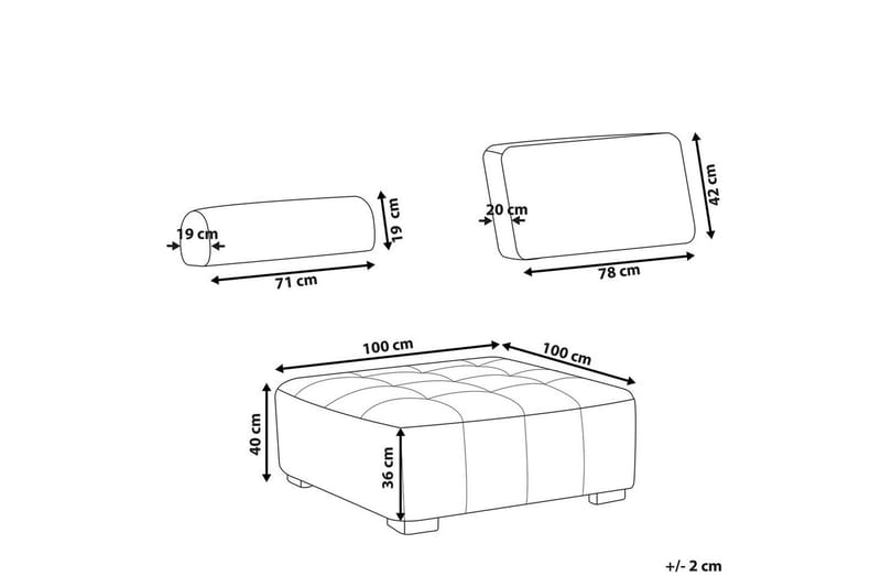 1-sitssoffa Beliani Tibro Beige, ljust trä Grey - Grå - Møbler - Sofaer - Modulsofaer - Midtermodul