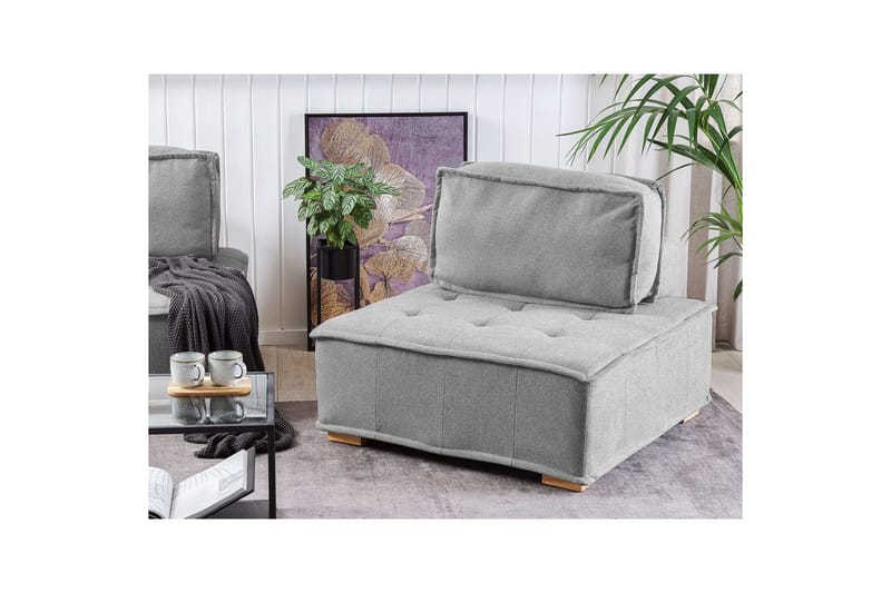 1-sitssoffa Beliani Tibro Beige, ljust trä NO_BRAND Grey - Grå - Møbler - Sofaer - Modulsofaer - Midtermodul