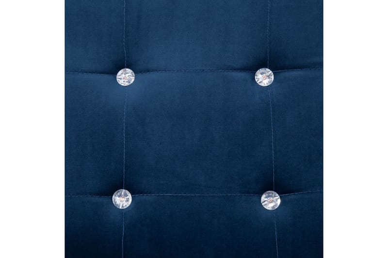 2-Personers Sofa Med Armlæn Krom Og Fløjl Blå - Blå - Møbler - Sofaer - 2 personers sofa