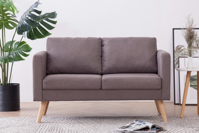 2-Personers Sofa I Stof Gråbrun - Brun - Møbler - Sofaer - 2 personers sofa