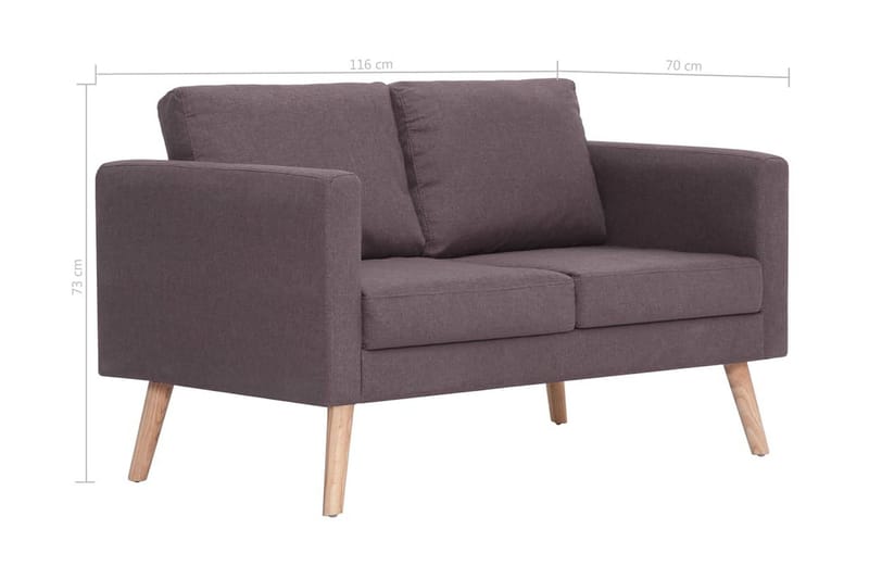 2-Personers Sofa I Stof Gråbrun - Brun - Møbler - Sofaer - 2 personers sofa
