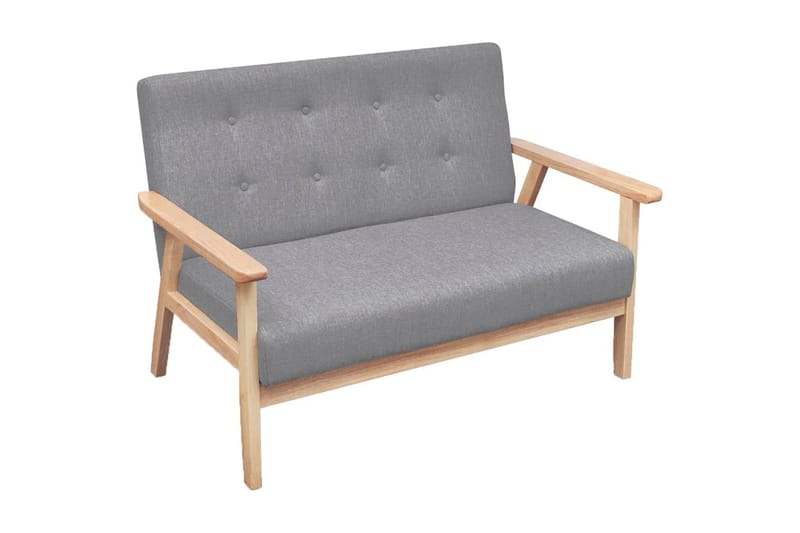 2-Personers Sofa Stof Lysegrå - Grå - Møbler - Sofaer - 2 personers sofa