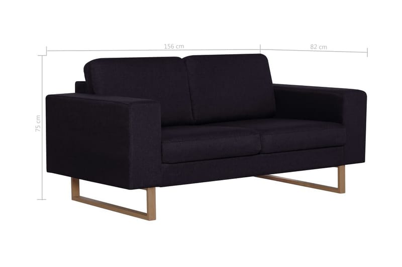 2-Personers Sofa I Stof Sort - Sort - 2 personers sofa