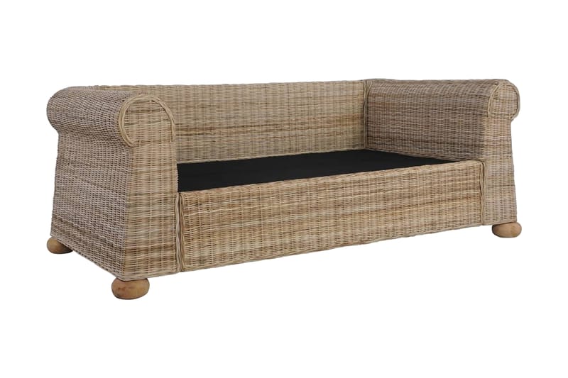 2-Personers Sofa Med Hynder Naturlig Rattan - Brun - 2 personers sofa