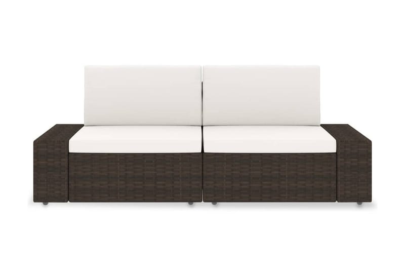 2-Personers Sofa Modulær Polyrattan Brun - Brun - Havemøbler - Loungemøbler - Loungesofaer