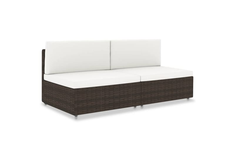 2-Personers Sofa Modulær Polyrattan Brun - Brun - Havemøbler - Loungemøbler - Loungesofaer