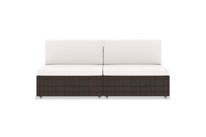 2-Personers Sofa Modulær Polyrattan Brun - Brun - Havemøbler - Loungemøbler - Loungesofaer