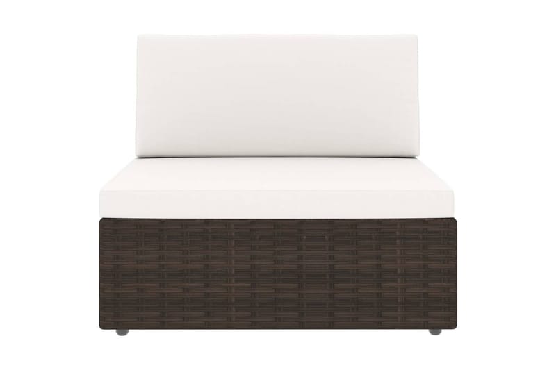 2-Personers Sofa Modulær Polyrattan Brun - Brun - Havemøbler - Loungemøbler - Loungesofaer