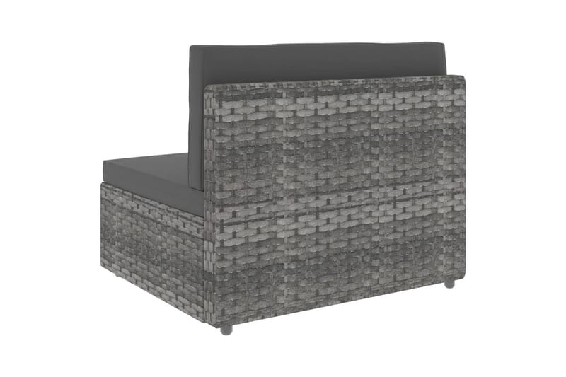 2-Personers Sofa Modulær Polyrattan Grå - Grå - Havemøbler - Loungemøbler - Loungesofaer