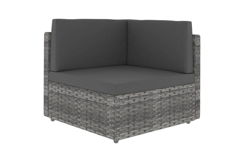 2-Personers Sofa Modulær Polyrattan Grå - Grå - Havemøbler - Loungemøbler - Loungesofaer