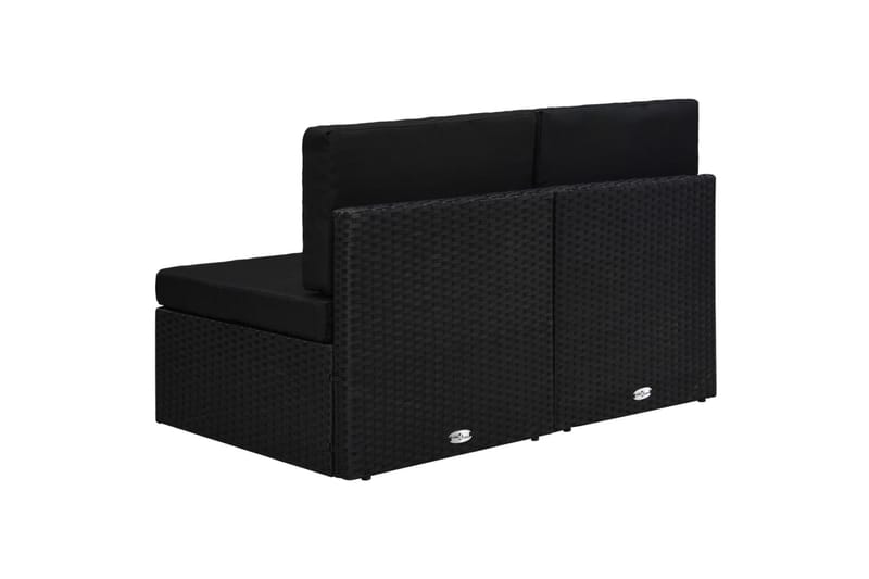 2-Personers Sofa Modulær Polyrattan Sort - Sort - Havemøbler - Loungemøbler - Loungesofaer