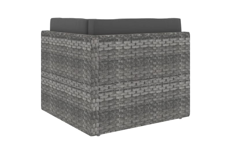 2-Personers Sofa Modulær Polyrattan Grå - Grå - Havemøbler - Loungemøbler - Loungesofaer