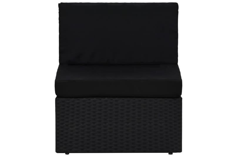 2-Personers Sofa Modulær Polyrattan Sort - Sort - Havemøbler - Loungemøbler - Loungesofaer