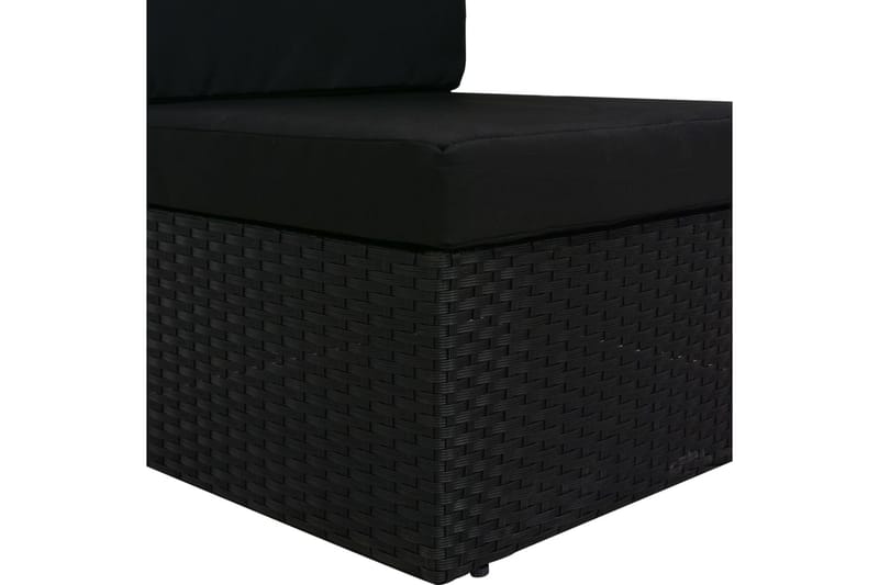 2-Personers Sofa Modulær Polyrattan Sort - Sort - Havemøbler - Loungemøbler - Loungesofaer