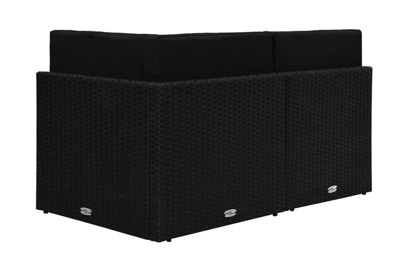 2-Personers Sofa Modulær Polyrattan Sort - Sort - Havemøbler - Loungemøbler - Loungesofaer