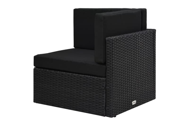 2-Personers Sofa Modulær Polyrattan Sort - Sort - Havemøbler - Loungemøbler - Loungesofaer