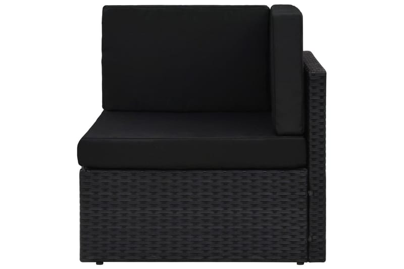 2-Personers Sofa Modulær Polyrattan Sort - Sort - Havemøbler - Loungemøbler - Loungesofaer