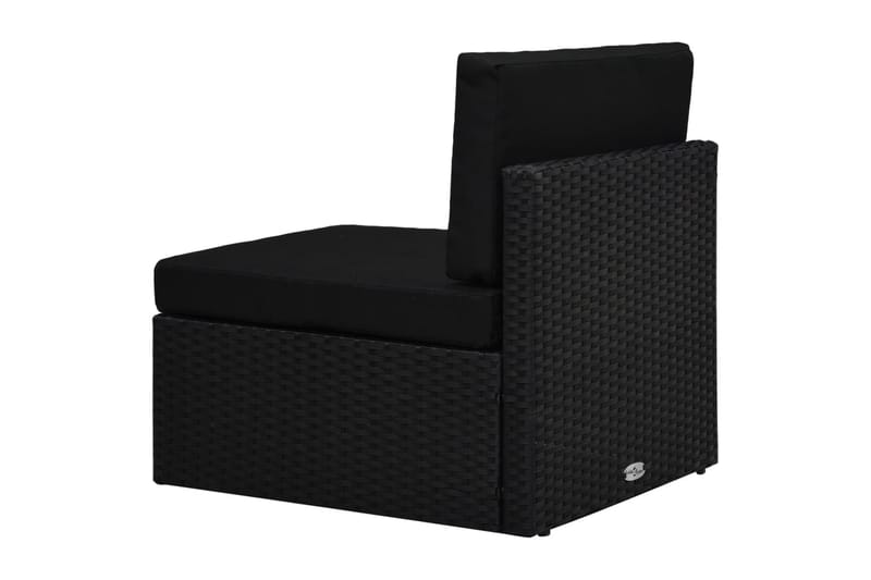 2-Personers Sofa Modulær Polyrattan Sort - Sort - Havemøbler - Loungemøbler - Loungesofaer