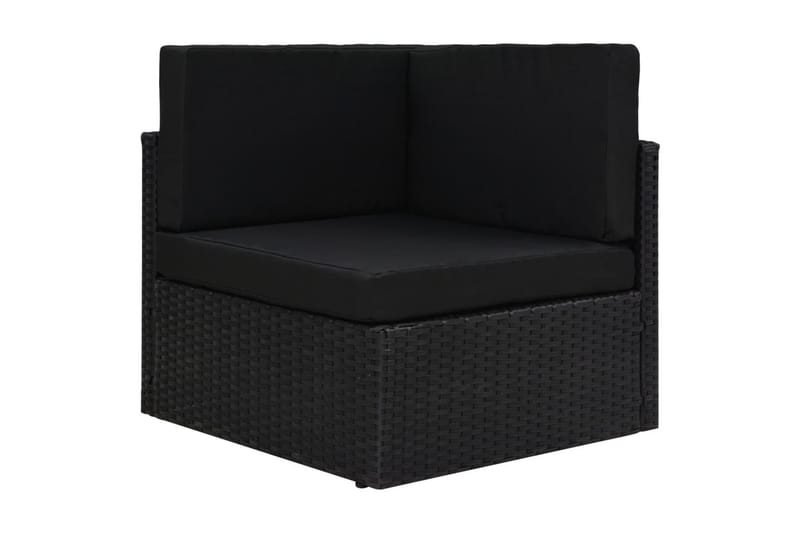 2-Personers Sofa Modulær Polyrattan Sort - Sort - Havemøbler - Loungemøbler - Loungesofaer