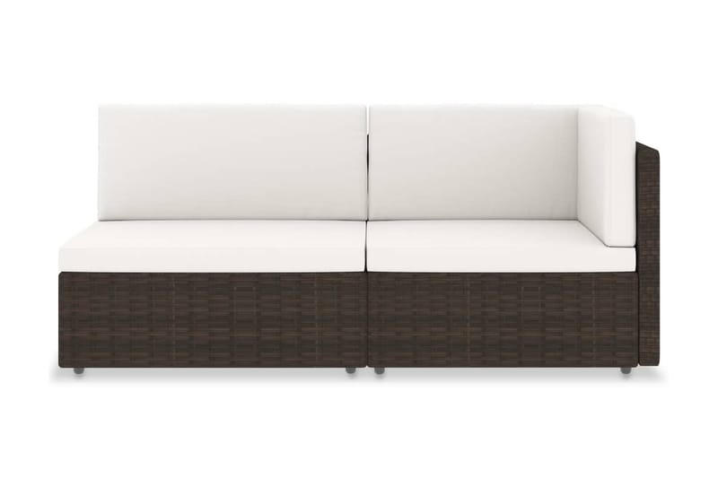 2-Personers Sofa Modulær Polyrattan Brun - Brun - Havemøbler - Loungemøbler - Loungesofaer