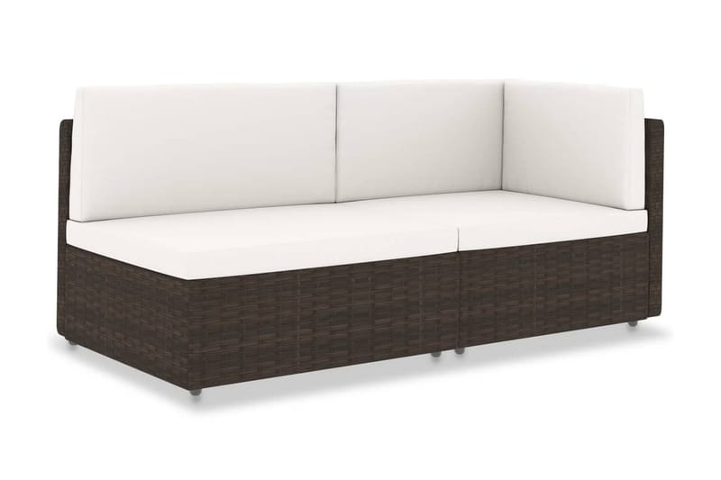 2-Personers Sofa Modulær Polyrattan Brun - Brun - Havemøbler - Loungemøbler - Loungesofaer