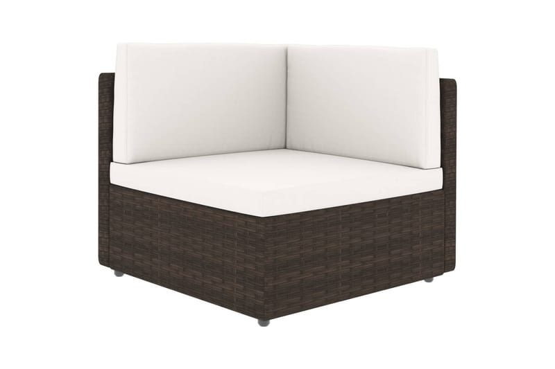 2-Personers Sofa Modulær Polyrattan Brun - Brun - Havemøbler - Loungemøbler - Loungesofaer
