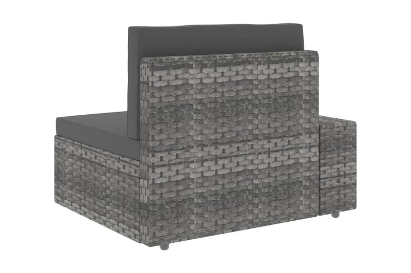 2-Personers Sofa Modulær Polyrattan Grå - Grå - Havemøbler - Loungemøbler - Loungesofaer