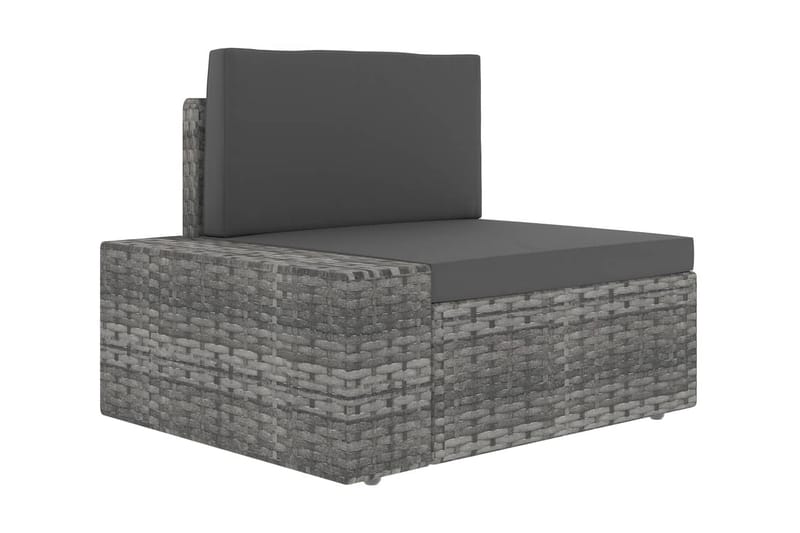 2-Personers Sofa Modulær Polyrattan Grå - Grå - Havemøbler - Loungemøbler - Loungesofaer