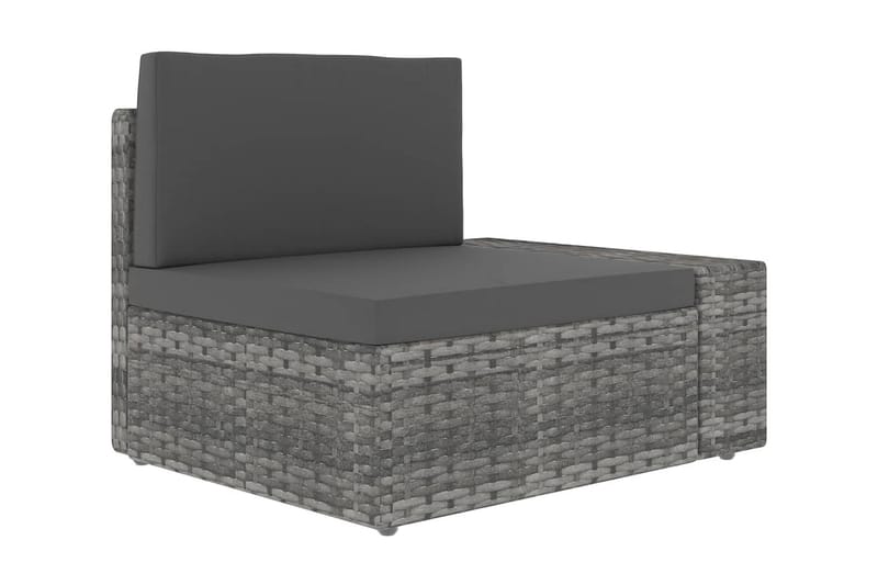 2-Personers Sofa Modulær Polyrattan Grå - Grå - Havemøbler - Loungemøbler - Loungesofaer